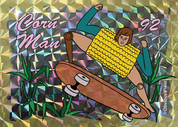 Corn Man Holographic Sticker