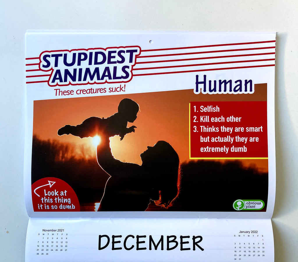 Stupidest Animals 2021 Calendar Obvious Plant